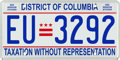 DC license plate EU3292