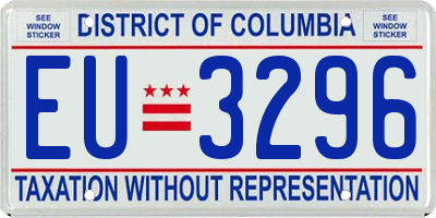 DC license plate EU3296