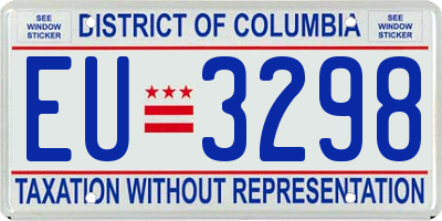 DC license plate EU3298