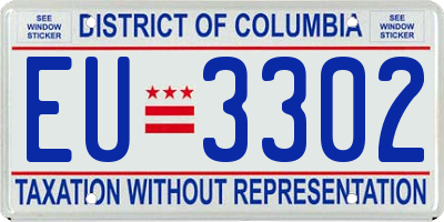 DC license plate EU3302
