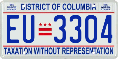 DC license plate EU3304