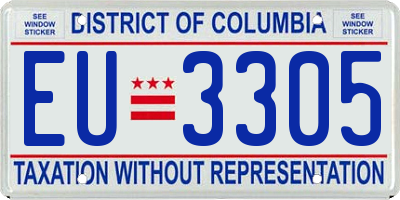 DC license plate EU3305