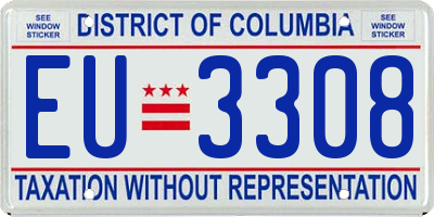 DC license plate EU3308