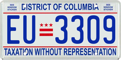 DC license plate EU3309