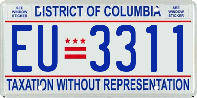 DC license plate EU3311