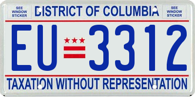 DC license plate EU3312