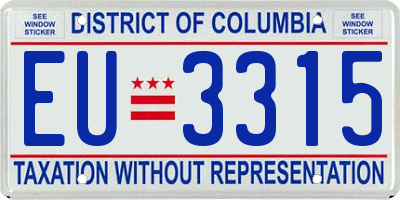 DC license plate EU3315