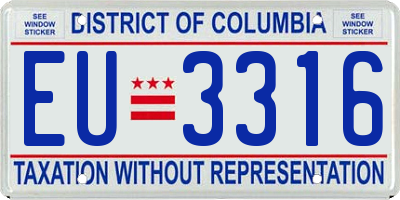DC license plate EU3316