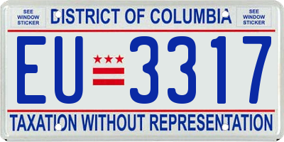 DC license plate EU3317