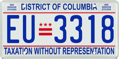 DC license plate EU3318