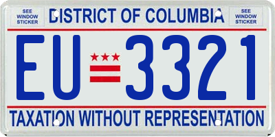 DC license plate EU3321