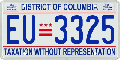 DC license plate EU3325