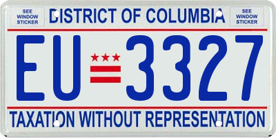 DC license plate EU3327