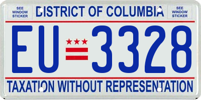 DC license plate EU3328