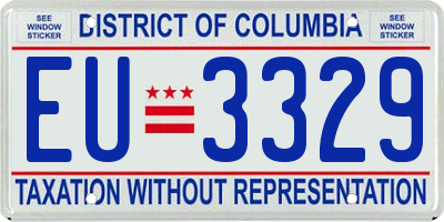 DC license plate EU3329