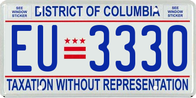 DC license plate EU3330