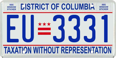 DC license plate EU3331