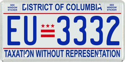 DC license plate EU3332