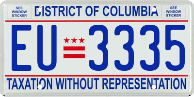 DC license plate EU3335