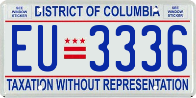 DC license plate EU3336