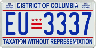 DC license plate EU3337