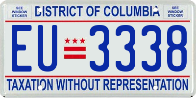 DC license plate EU3338