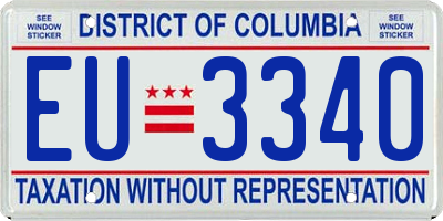 DC license plate EU3340