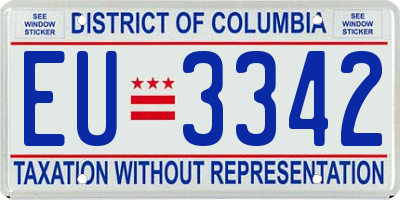 DC license plate EU3342