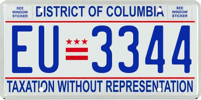 DC license plate EU3344