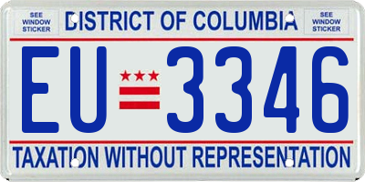 DC license plate EU3346