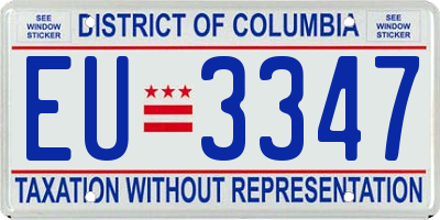DC license plate EU3347