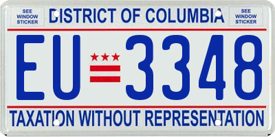 DC license plate EU3348