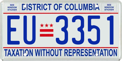 DC license plate EU3351