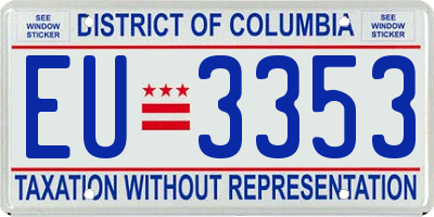 DC license plate EU3353