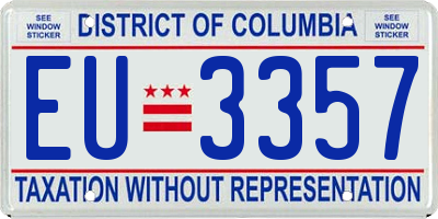 DC license plate EU3357