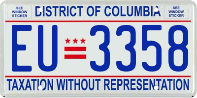 DC license plate EU3358