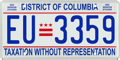 DC license plate EU3359