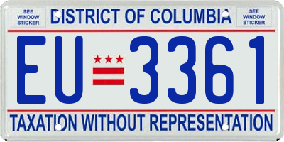 DC license plate EU3361
