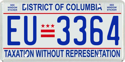 DC license plate EU3364