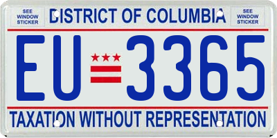 DC license plate EU3365