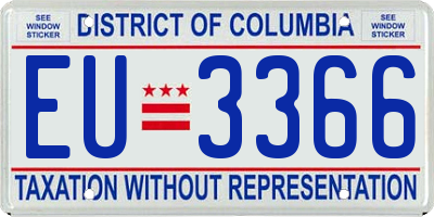 DC license plate EU3366