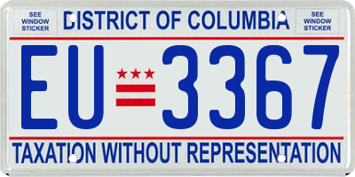 DC license plate EU3367