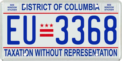 DC license plate EU3368