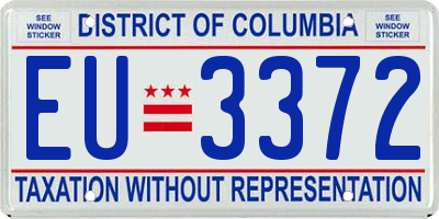 DC license plate EU3372