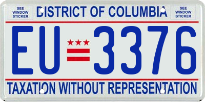 DC license plate EU3376