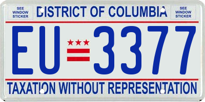 DC license plate EU3377