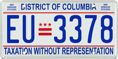 DC license plate EU3378