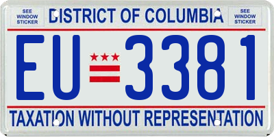 DC license plate EU3381