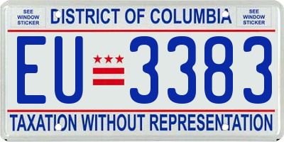 DC license plate EU3383