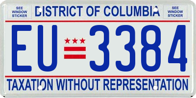 DC license plate EU3384